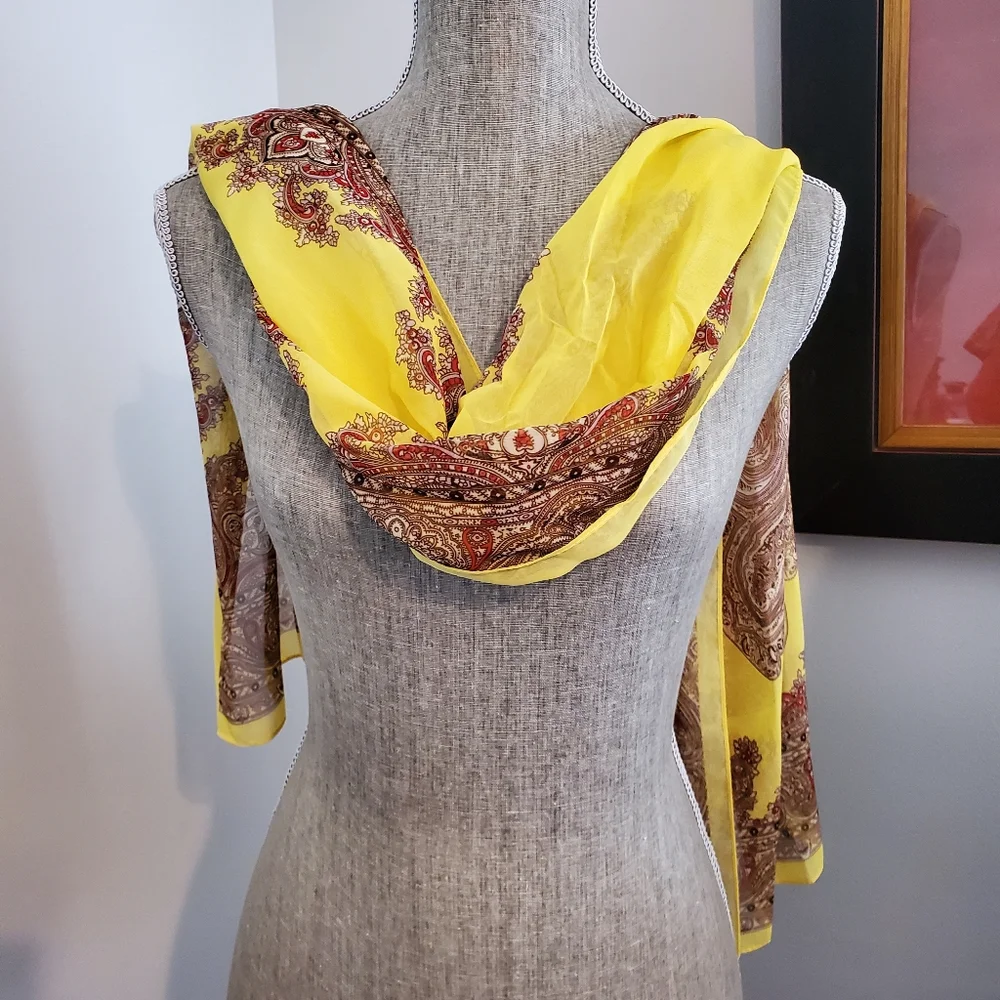 Yellow Multi‎ Print Scarf